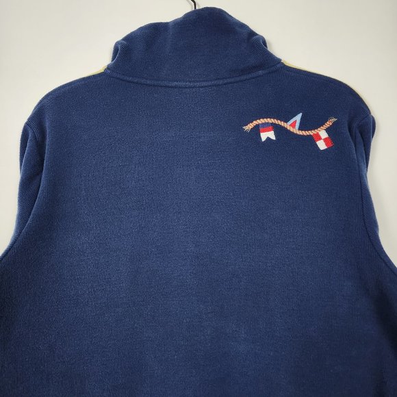 Breckenridge Sea Helm Knit Turtleneck Sweater Mens Medium Long Sleeve Full Zip - Picture 8 of 11